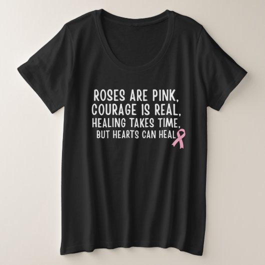 乳がん啓発の詩 プラスサイズTシャツ (デザイン正面)