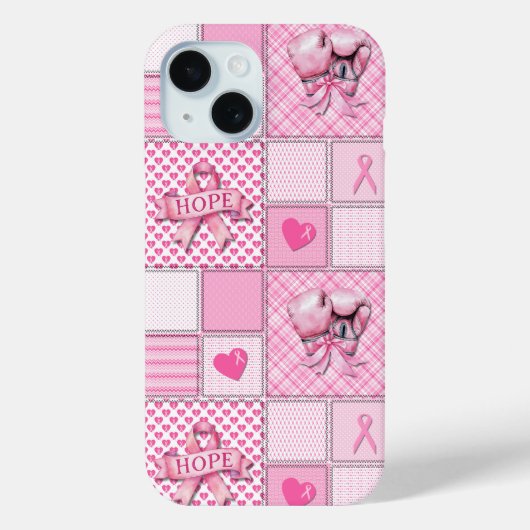 乳がん啓発キルト柄スマホケース Case-Mate iPhoneケース (裏面)
