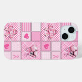 乳がん啓発キルト柄スマホケース Case-Mate iPhoneケース (裏面 (横))