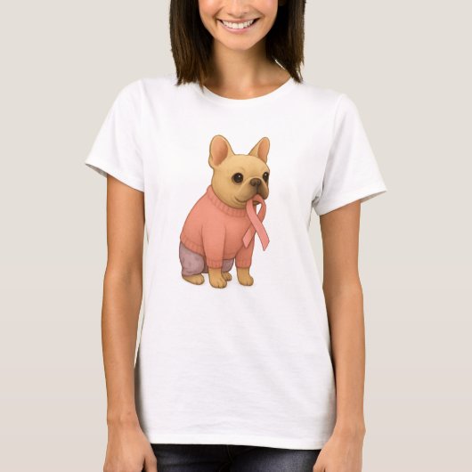 乳がん啓発ピンクリボンTシャツ | サポ Tシャツ (正面)