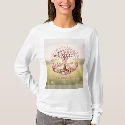 乳がん啓発メモリアルTシャツ Tシャツ (正面)