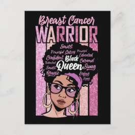 乳がん啓発ヶ月の生存者の戦士のブラ シーズンポストカード