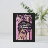 乳がん啓発ヶ月の生存者の戦士のブラ シーズンポストカード (スタンド正面)
