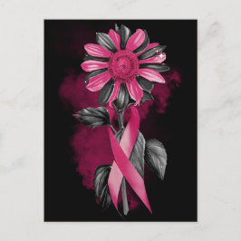 乳がん啓発ヶ月の生存者の戦士のブラ シーズンポストカード