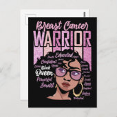 乳がん啓発ヶ月の生存者の戦士のブラ ポストカード (正面/裏面)