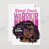 乳がん啓発ヶ月の生存者の戦士のブラ ポストカード (正面/裏面)