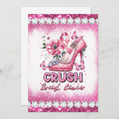 乳がん啓発月間サバイバー ピンクをクラッシュ 招待状 (正面/裏面)