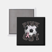 乳がん啓発月間 ピンクアウト サッカー チーム マグネット (正面/裏面)