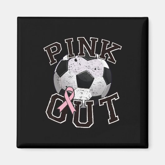 乳がん啓発月間 ピンクアウト サッカー チーム マグネット (正面)