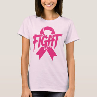 乳がん啓発活動と支援のためのピンクリボンファイト Tシャツ