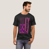 乳がん啓発 アメリカ国旗 フレンズ Tシャツ (正面フル)