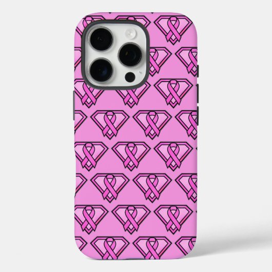 乳がん啓発 ダイヤモンドロゴ ピンク Case-Mate iPhoneケース (裏面)