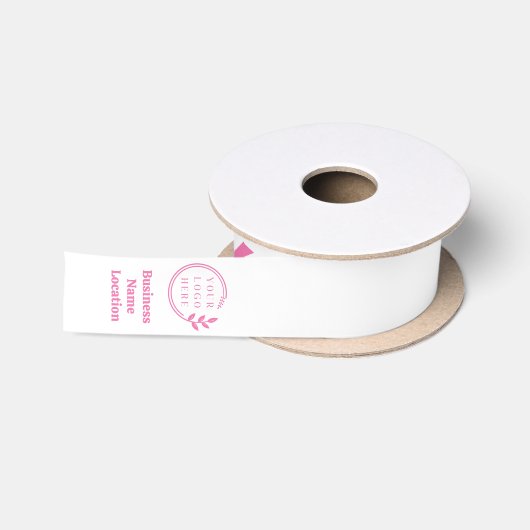 乳がん啓発 ピンクリボン 企業ロゴ サテンリボン (リール)