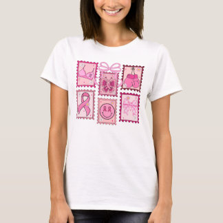 乳がん啓発 ポストカード リボン アート Tシャツ