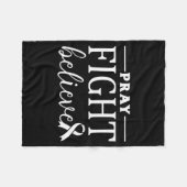 乳がん啓発 Pray Fight Believe フリースブランケット (正面(横))