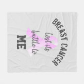 乳がん失ったとの闘い |生存者 フリースブランケット (正面(横))