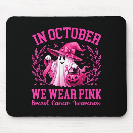 乳がん女性ハロウィーン10月We衣服P マウスパッド (正面)