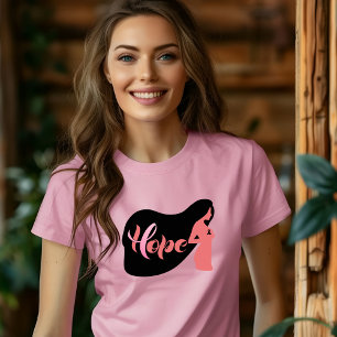 乳がん女性ホープ勇気付けられるTシャツ Tシャツ