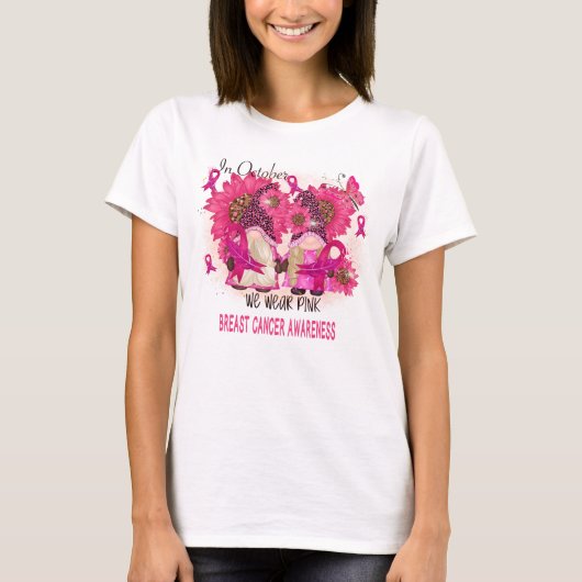 乳がん妻の夫のピンクリボン Tシャツ (正面)