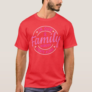 乳がん家族支援女性ピンクリボンBoi Tシャツ