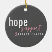 乳がん希望はクリスマス装飾品を支持する セラミックオーナメント (正面)