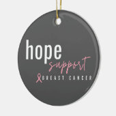 乳がん希望はクリスマス装飾品を支持する セラミックオーナメント (左)