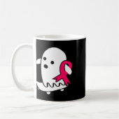 乳がん幽霊ハロウィンピンク乳がんA コーヒーマグカップ (左)