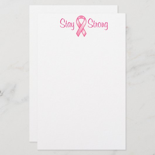 乳がん強いリボン文房具 便箋 (正面/裏面)