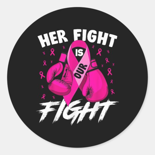 乳がん彼女の戦いは我々の戦い乳がん ラウンドシール (正面)