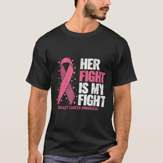 乳がん彼女の戦いは私の戦い乳がん Tシャツ (正面)
