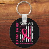 乳がん彼女の戦いは私の戦い私の衣服ピンクWi キーホルダー (正面)