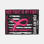 乳がん彼女の戦いは私の戦い私の衣服ピンクWi フリースブランケット (正面(横))