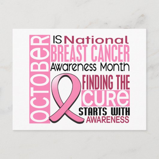 乳がん意識月リボンI2 1.5 ポストカード (正面)