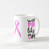 乳がん戦士サバイバーピンクリボン戦士 コーヒーマグカップ (正面右)