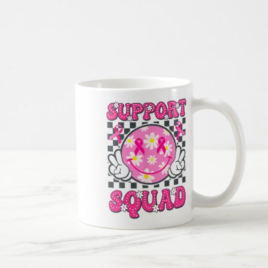 乳がん戦士サポートスクワッド乳がん コーヒーマグカップ (右)