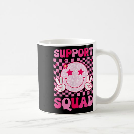 乳がん戦士サポートスクワッド乳がん コーヒーマグカップ (右)
