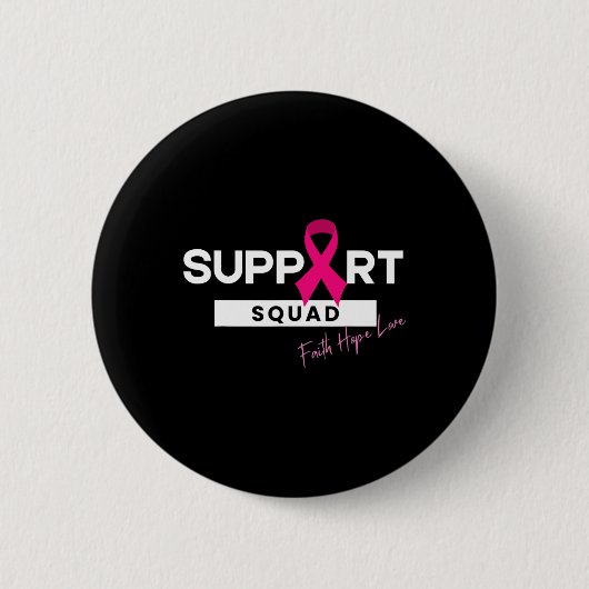 乳がん戦士サポートスクワッド乳がん 缶バッジ (正面)