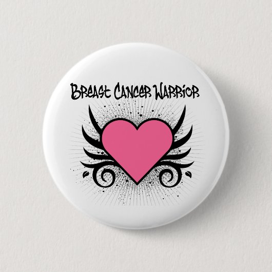 乳がん戦士ハート 缶バッジ (正面)