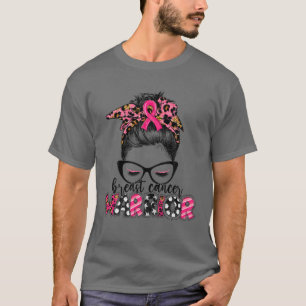 乳がん戦士ヒョウメッシー・バン・ブレスト缶 Tシャツ