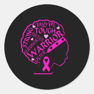 乳がん戦士ブラックアフリカンアメリカン ラウンドシール