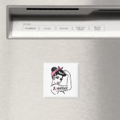 乳がん戦士ロージー・リベッター・ピンク女性 マグネット (インサイチュ (食洗機))