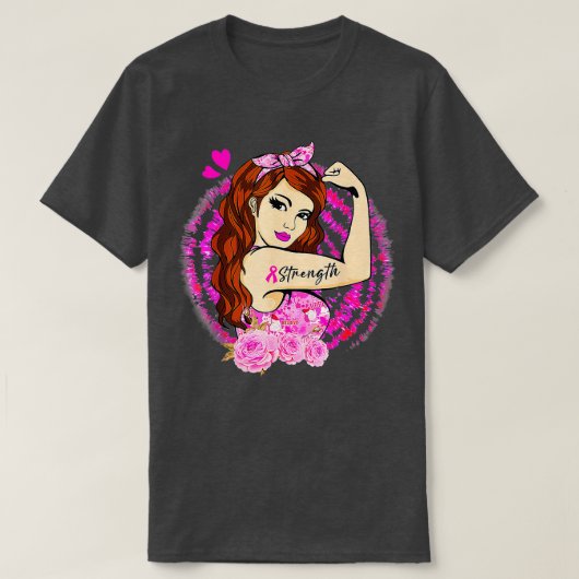 乳がん戦士認識度のサポ信じート Tシャツ (デザイン正面)