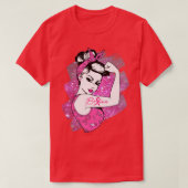 乳がん戦士認識度のサポ信じート Tシャツ (デザイン正面)