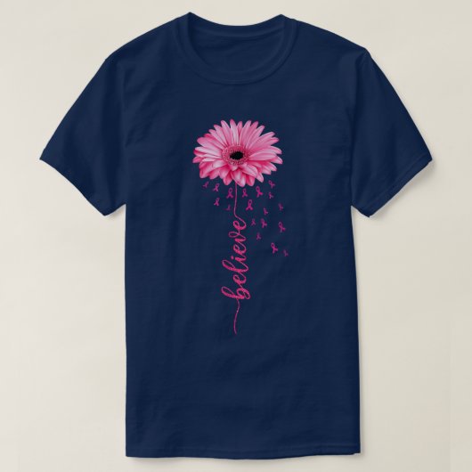 乳がん戦士Tシャツ認識度Tサポート Tシャツ (デザイン正面)