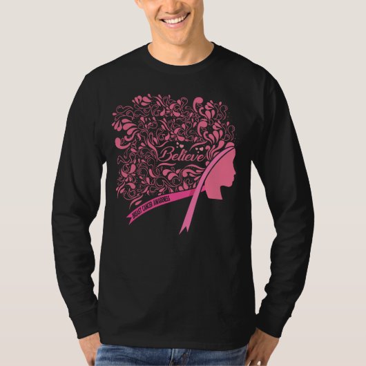 乳がん戦士Tシャツ認識度Tサポート Tシャツ (正面)
