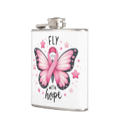 乳がん戦闘機ピンクリボンバタフライ フラスク (左)