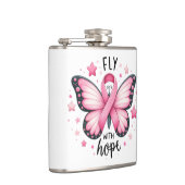 乳がん戦闘機ピンクリボンバタフライ フラスク (右)