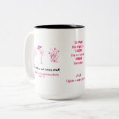 乳がん戦闘機ピンクリボ感動的ン ツートーンマグカップ (正面左)