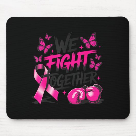 乳がん撲滅格闘家グローブ We Fight Together マウスパッド (正面)