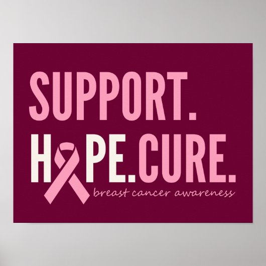 乳がん支持希望の治療ポスタープリント標識 ポスター (正面)